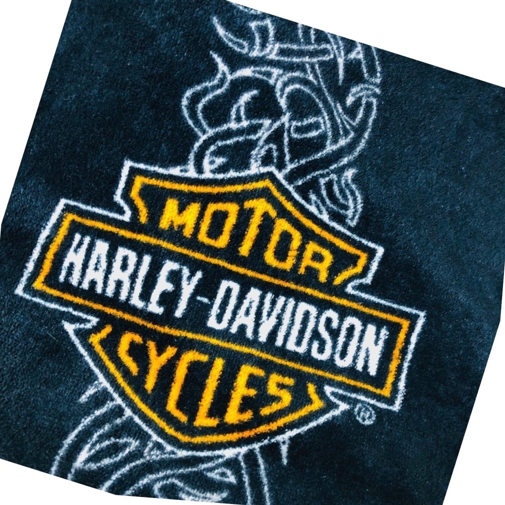 Y2K Harley-Davidson Tribal Bar & Shield Towel Set 2 PC Black Biker Moto Mens